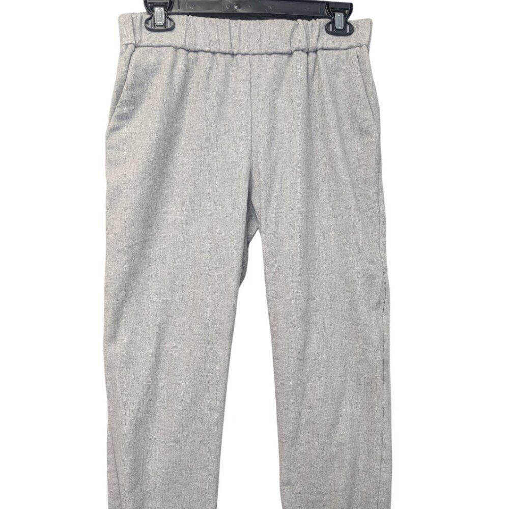 Wilfred Aritzia wool light gray jogger trouser pant elastic office ankle small